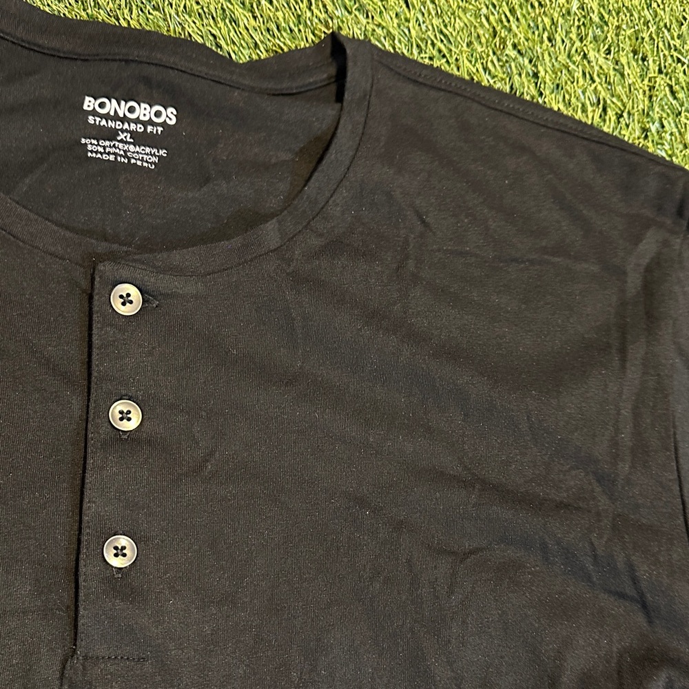 Bonobos Men's Charcoal Long Sleeve Henley